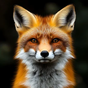Orange Fox Face Close-Up