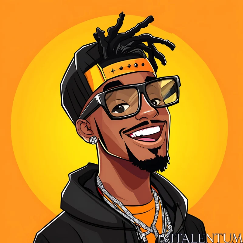 AI ART Man with Glasses Cartoon Art