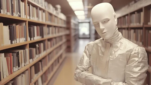 Pensive Android in Book Repository