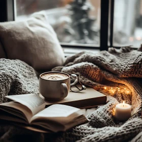 Warm Coffee and Book by the Window