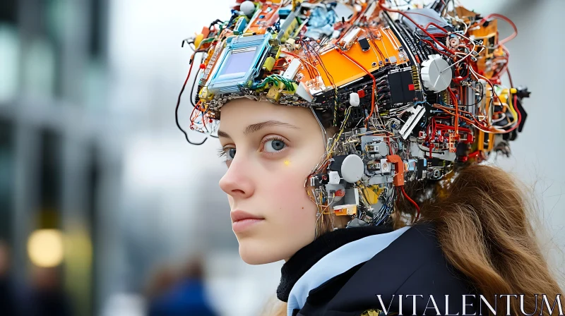 Futuristic Wearable Technology Portrait AI Image