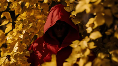 Cloaked Figure in Autumnal Setting