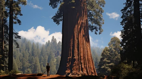 Majestic Giant Sequoia Tree - A Captivating Encounter with Nature