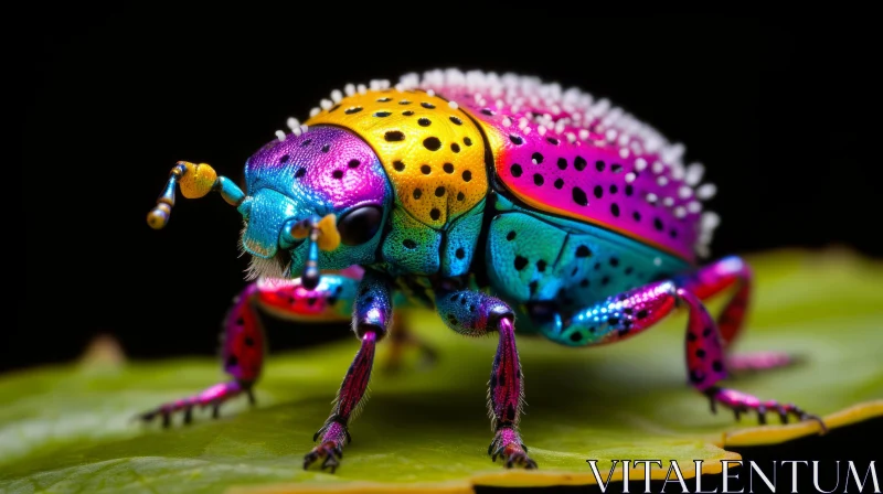 Rainbow Colored Beetle: A Metallic Masterpiece AI Image