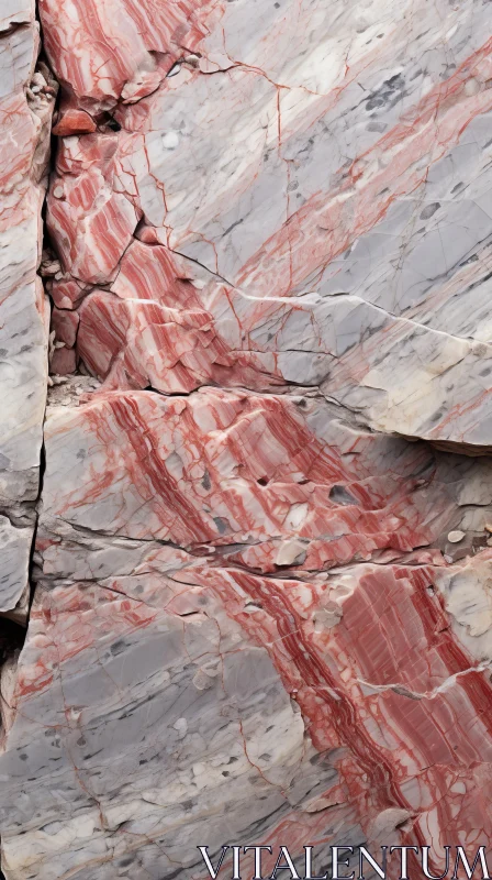 Striped Rock Surface: A Mesmerizing Display of Natural Phenomena AI Image