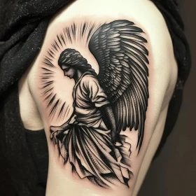 Monochrome Angel Tattoo Art