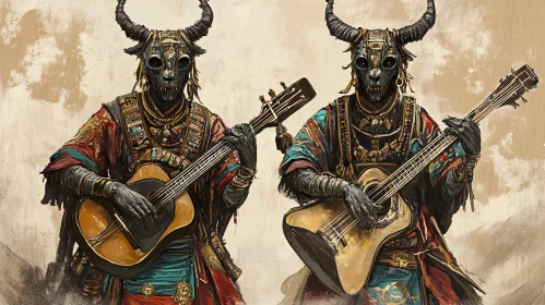 Horned Mask Guitarists