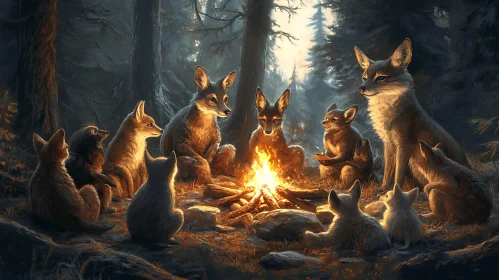 Fox Clan by the Fire