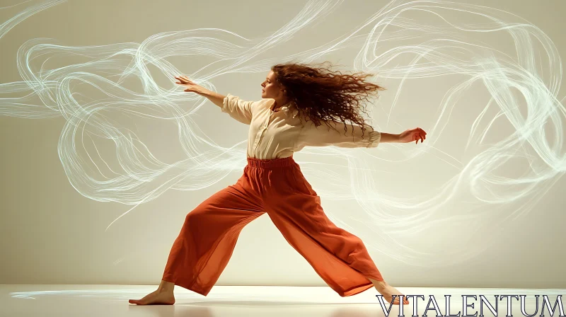 Surreal Dance Motion with Light Effects AI Image