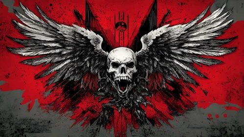 Winged Skull Graphic Art