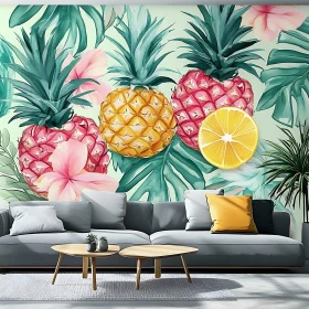 Living Room with Pineapple Theme