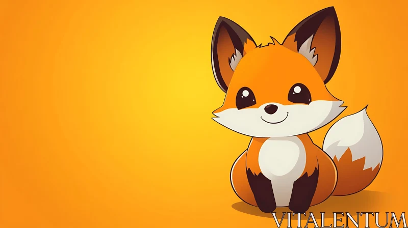 Cute Fox Cartoon Character Illustration AI Image