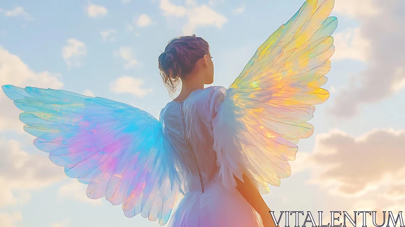 AI ART Woman with Iridescent Wings