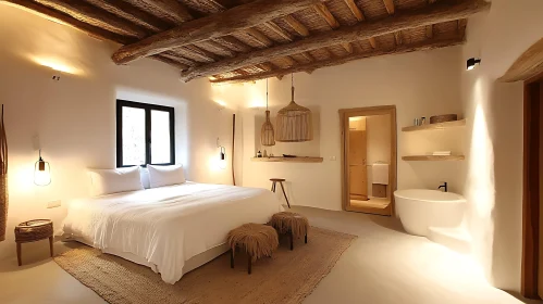 Serene Bedroom with Rustic Accents