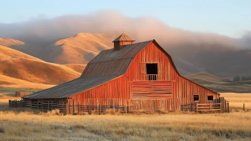 Old Wooden Barn in a Rural Setting