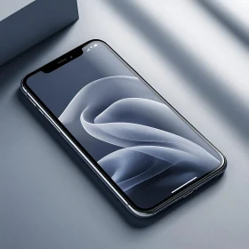 Modern Mobile Device on Gray Surface