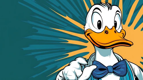 Cartoon Donald Duck with Bow Tie