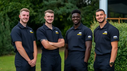 Four Men in Uniforms Team Portrait