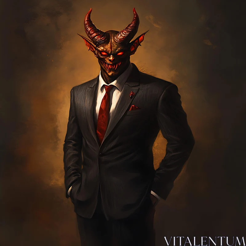 AI ART Devilishly Dapper: A Demon's Formal Attire