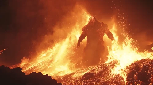 Molten Giant Emerges From Lava