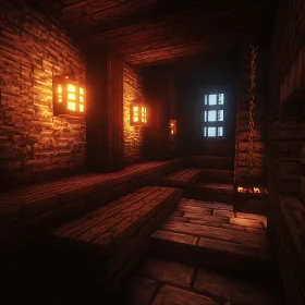 Cozy Minecraft Room with Wooden Textures