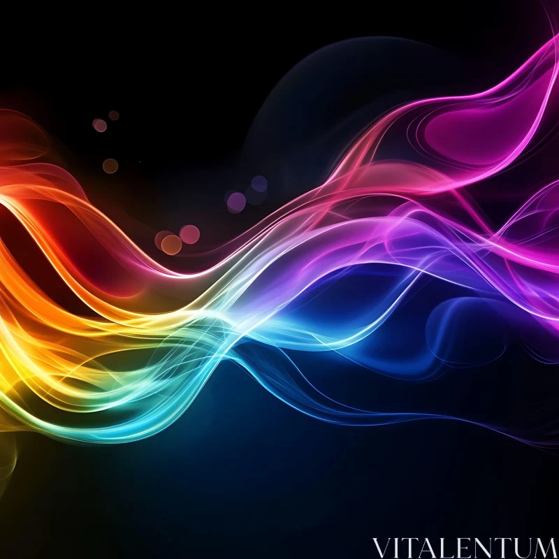 Colorful Abstract Light Waves AI Image