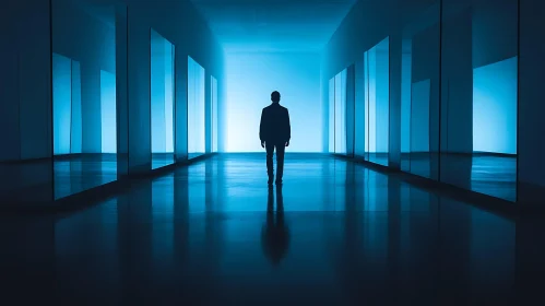 Monochromatic Figure in Blue Corridor