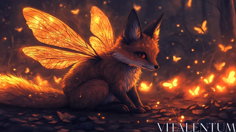 Fox Fairy in the Glowing Forest AI Image