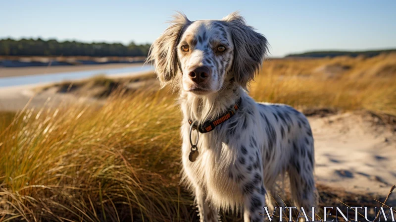 Golden Light Beach Portrait of a Dog Amidst Australian Landscapes AI Image