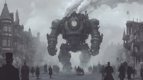 Colossal Robot in Fog