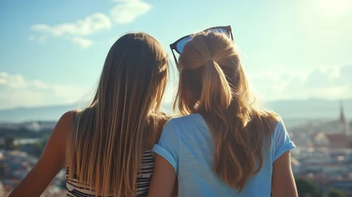 Two Friends Enjoying City View