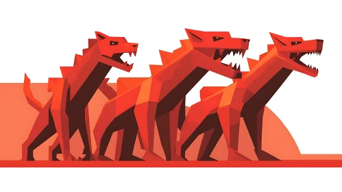 Geometric Red Dog Pack