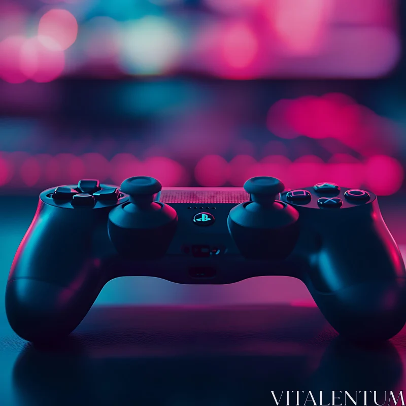Gaming Controller in Neon Light AI Image
