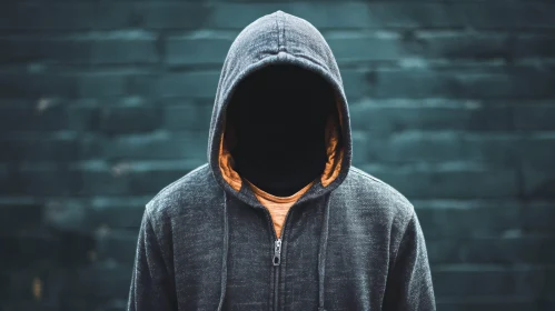 Anonymous Person in Hoodie, Dark Portrait