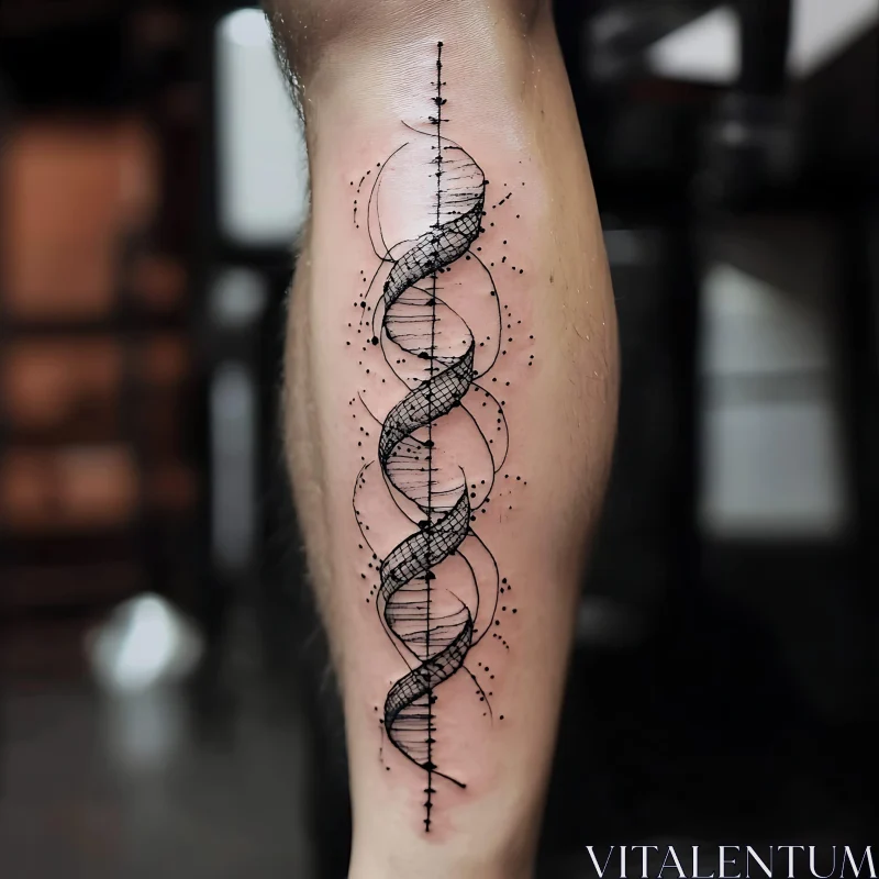 Abstract Black Ink Forearm Tattoo AI Image