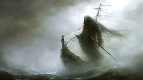 Ghostly Voyage on Misty Sea