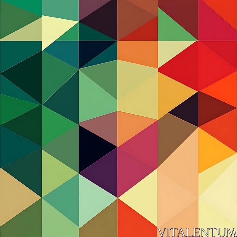 Mosaic of Geometric Triangles AI Image