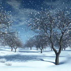 Snowy Winter Trees Landscape