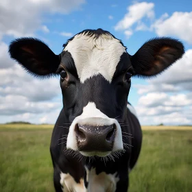 Black and White Cow in Green Field