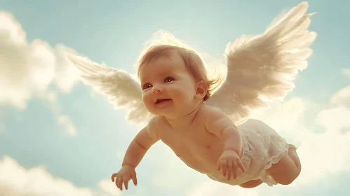 Infant Angel Ascending to the Heavens