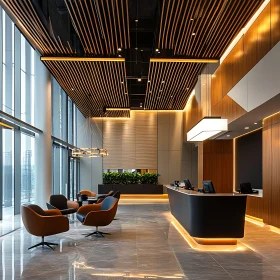 Modern Lobby with Reception and Lounge Area