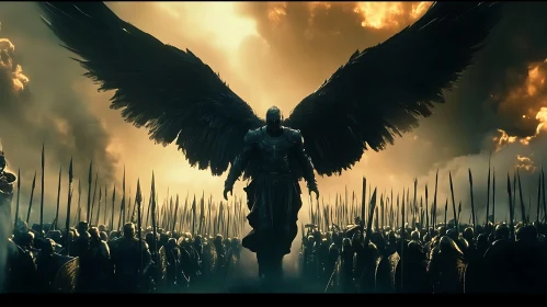 Winged Guardian Before the Battle