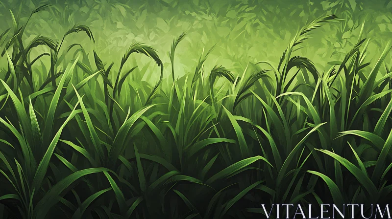 AI ART Lush Green Grasses