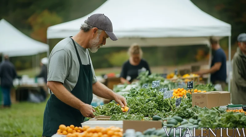 Outdoor Market Fresh Produce Selection AI Image