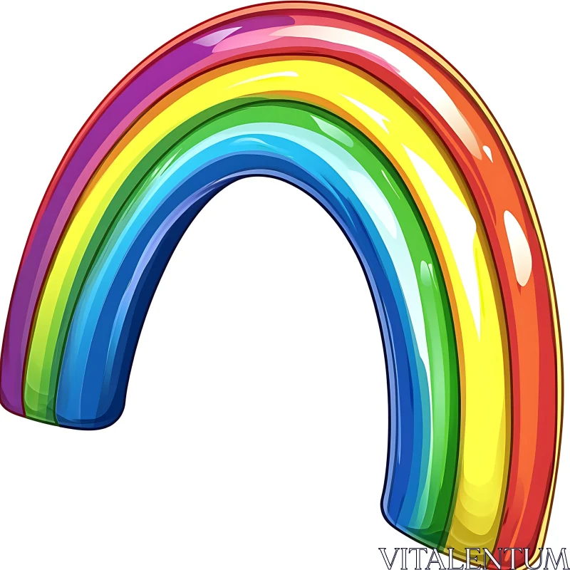 Colorful Rainbow Illustration on White Background AI Image