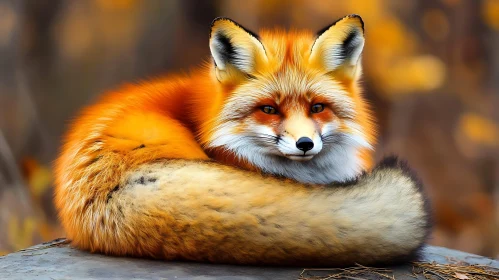 Resting Fox in Autumn