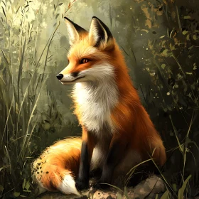 Orange Fox Portrait in the Woods