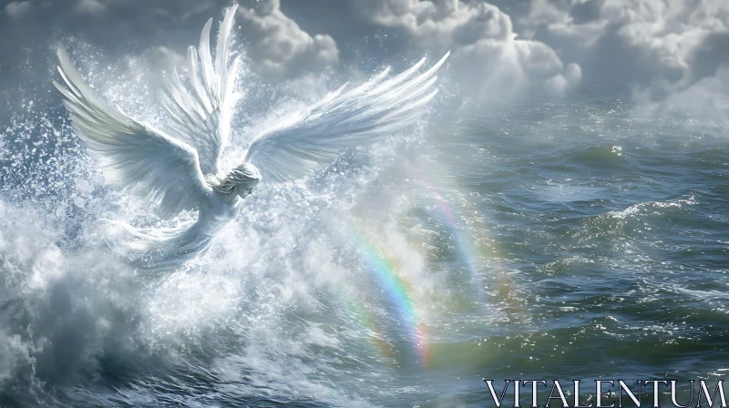 Ocean Angel with Rainbow AI Image