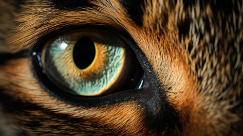 Close-Up Realistic Depiction of a Cat's Eye