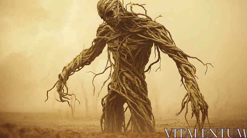 AI ART Sepia Root Monster